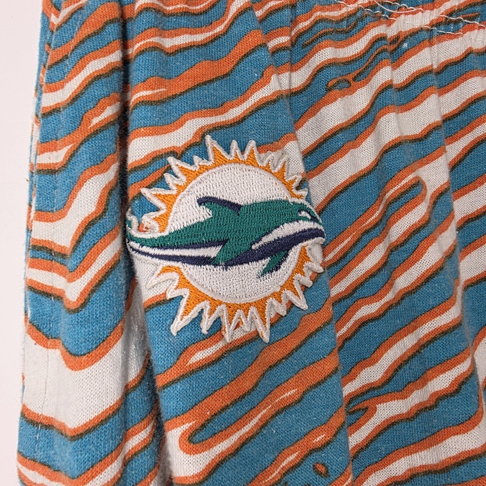 Vintage Miami Dolphins Zubaz Men's XL Pants NFL Zebra Stripes Drawstring USA - Picture 5 of 13